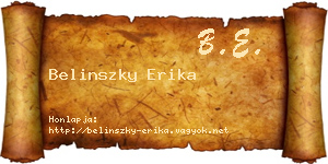 Belinszky Erika névjegykártya